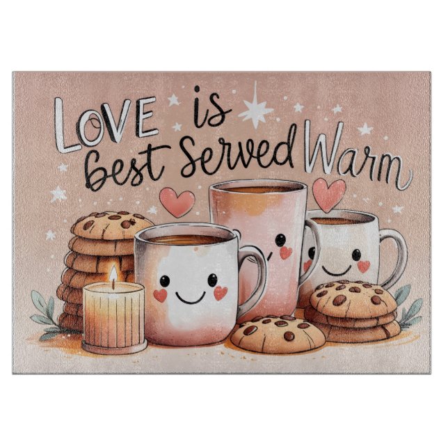 Love is served Best WARM Schneidebrett (Vorderseite)