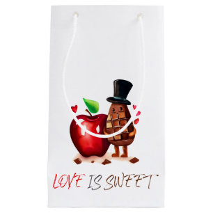 Love Is Sweet Apfel Schokolade Paar Kleine Geschenktüte