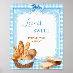 Love Is Sweet Baby Shower Schild Bäckerei Blau G
