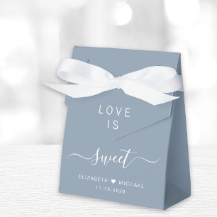 Love Is Sweet Dusty Blue Hochzeit Geschenkschachtel