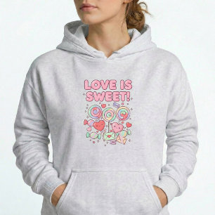 Love Is Sweet Kawaii Herzen Pastell Pullover Hoodi