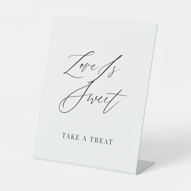 Love Is Sweet – Minimalist Wedding Pedestal Sign Sockelschild (Vorderseite)