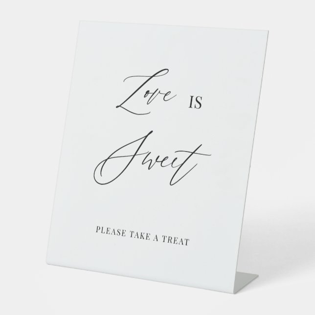 Love Is Sweet – Minimalist Wedding Pedestal Sign Sockelschild (Vorderseite)
