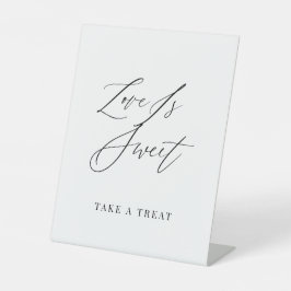 Love Is Sweet – Minimalistisches Hochzeitspodest-S Sockelschild