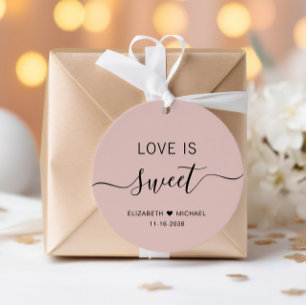 Love Is Sweet Rosafarben Hochzeit Geschenkanhänger