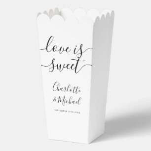 Love Is Sweet Schwarze und Weiße Popcorn Geschenkschachtel