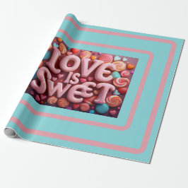 Love Is Sweet Valentine Wedding Typography Geschenkpapier