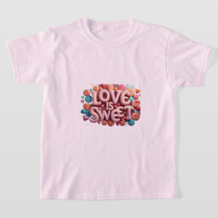 Love Is Sweet Valentinstag Hochzeit Typografie T-Shirt