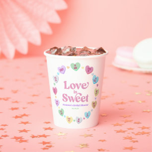 Love Is Sweet Valentinstag Süßigkeiten Brautparty Pappbecher