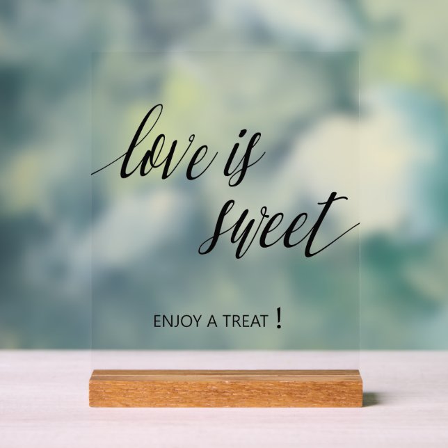 Love is sweet Wedding Acrylschild (Neutral)