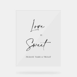 Love Is Sweet Wedding Dessert Bar Sign Minimalist  Acrylschild