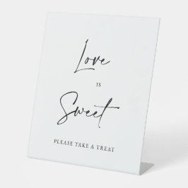 Love Is Sweet Wedding Dessert Bar Sign Minimalist  Sockelschild