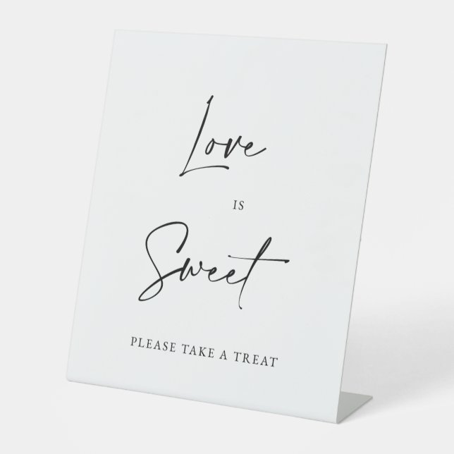 Love Is Sweet Wedding Dessert Bar Sign Minimalist  Sockelschild (Vorderseite)