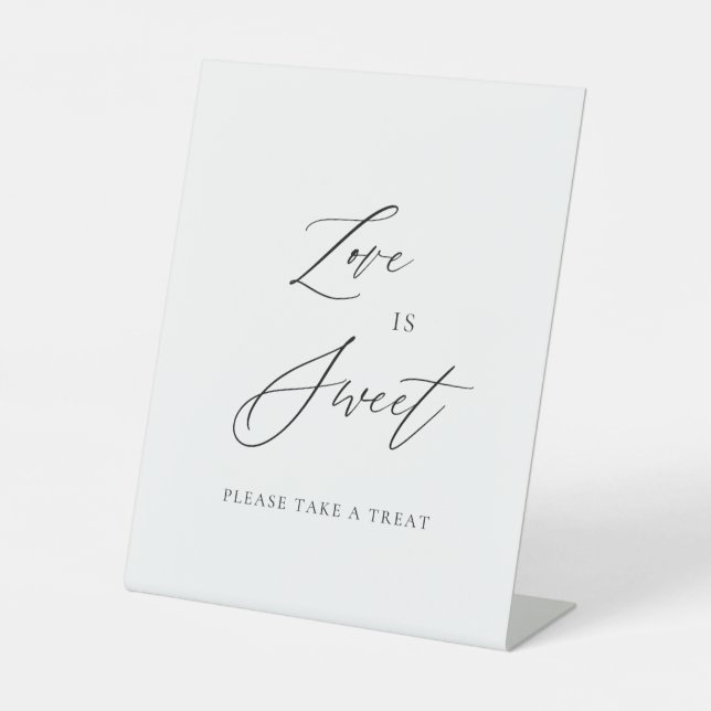 Love Is Sweet Wedding Sign | Dessert Table Top Sockelschild (Vorderseite)