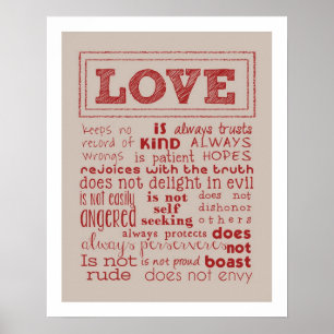 Love is..... Typography Art Print Poster