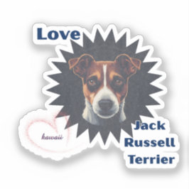 Love Jack Russell Terrier ビンテージ風♡ Aufkleber