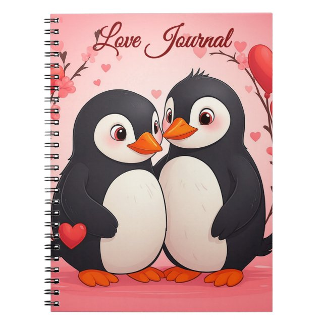 Love Journal - Penguin Love Notebook Notizblock (Vorderseite)