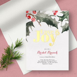 Love & Joy Botanical Holly & Berries Brautdusche Folieneinladung