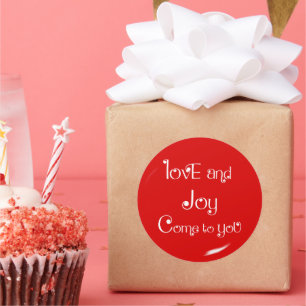 Love & Joy Come To You Weihnachtsfeier Runder Aufkleber