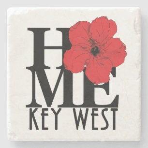 LOVE Key West Rote Hibiskus Steinuntersetzer