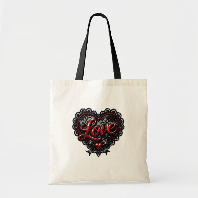 Love Lace Herz-Tasche Tragetasche (Vorne)