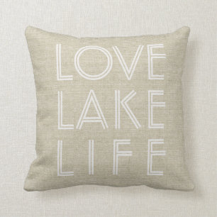 LOVE LAKE LIFE benutzerdefinierter See Name Kissen