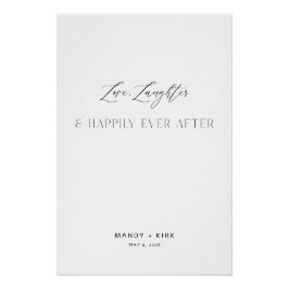 Love Laughter Happily Ever After Wedding Sign Poster