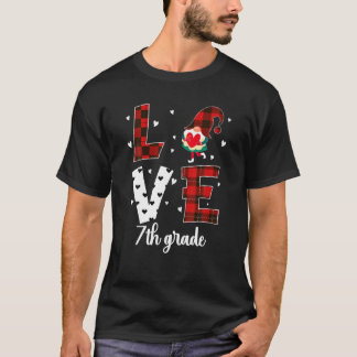 Love Leopard Teacher 100 Days Of Gnomes Seventh Gr T-Shirt
