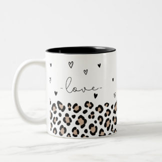 Love Leopardenmuster Tasse mit Herzen 