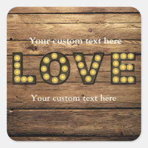 LOVE Leuchtbuchstaben Rustikales Land Sticker Favo