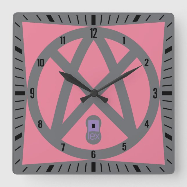 LOVE LEX PSTAN BY MASANSER PIXELAT QUADRATISCHE WANDUHR (Vorderseite)