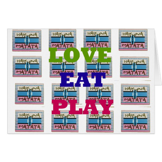 Love Liebe essen Play Hakuna Matata Kenya Schild G (Vorderseite (Horizontal))