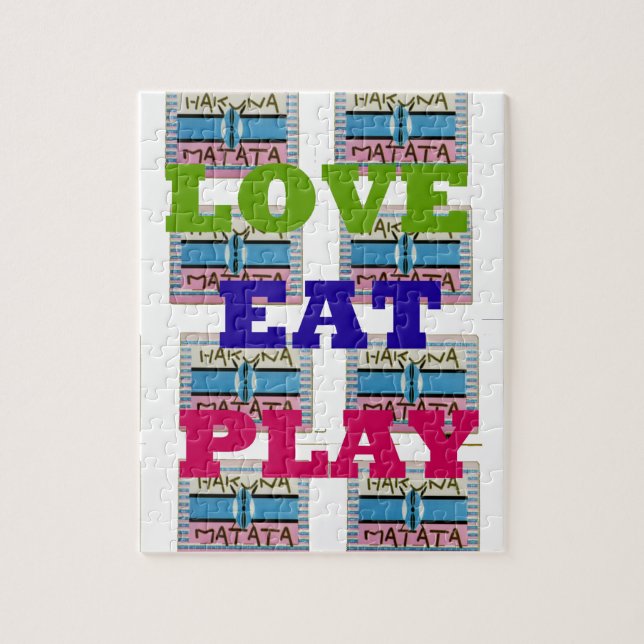Love Liebe essen Play Hakuna Matata Kenya Schild G Puzzle (Vertikal)