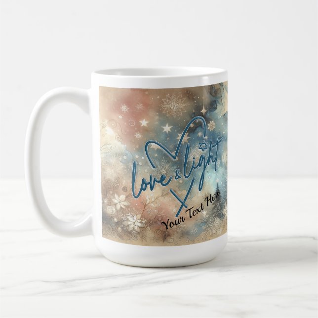 Love & Light Hanukkah Coffee Mug Kaffeetasse (Links)