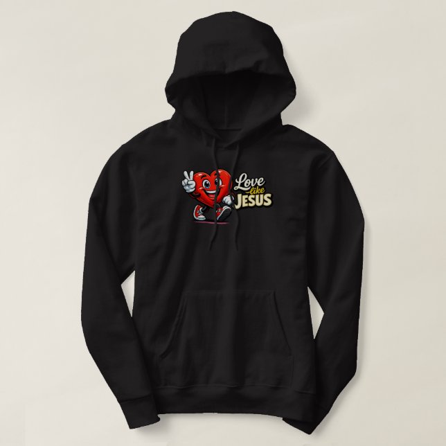 Love like JESUS - Heart - Christian Hoodie (Design vorne)