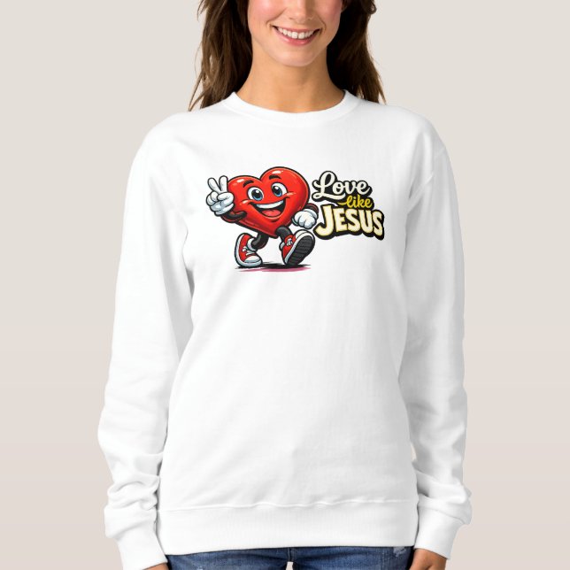 Love like JESUS - Heart - Christian Sweatshirt (Vorderseite)