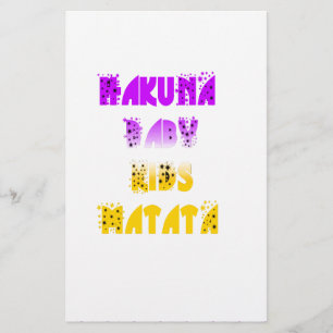 Love Lila und gelbe Hakuna Matata Baby Kinder G Briefpapier