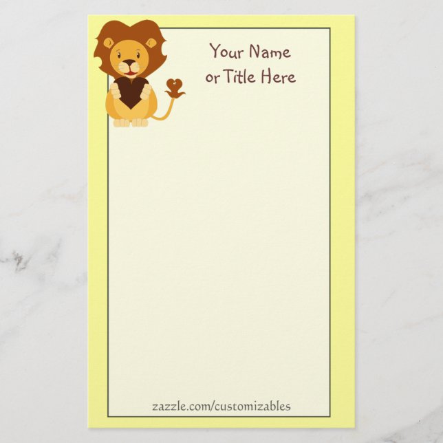 Love Lion Stoery Briefpapier (Vorderseite)