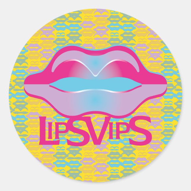 Love Lips Vips by masanser Runder Aufkleber (Vorderseite)
