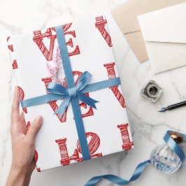 LOVE Logo wrapping paper, Valentine's day gift Geschenkpapier