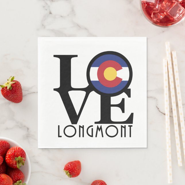 LOVE Longmont Colorado Serviette (Beispiel)