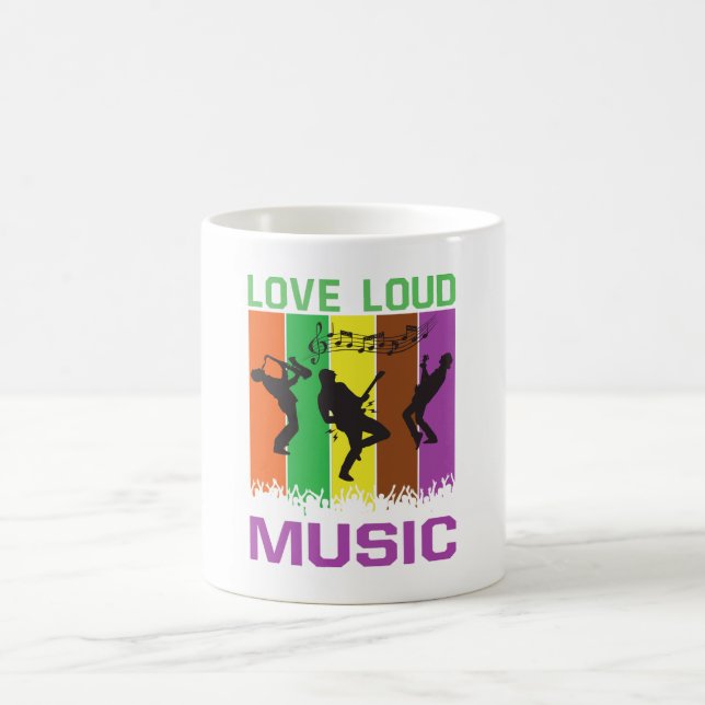 Love Loud Music Coffee Mug Kaffeetasse (Mittel)