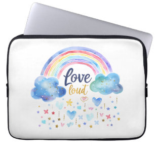 Love Loud Regenbogen   Süße Pastell-Regenbogen-Kun Laptopschutzhülle