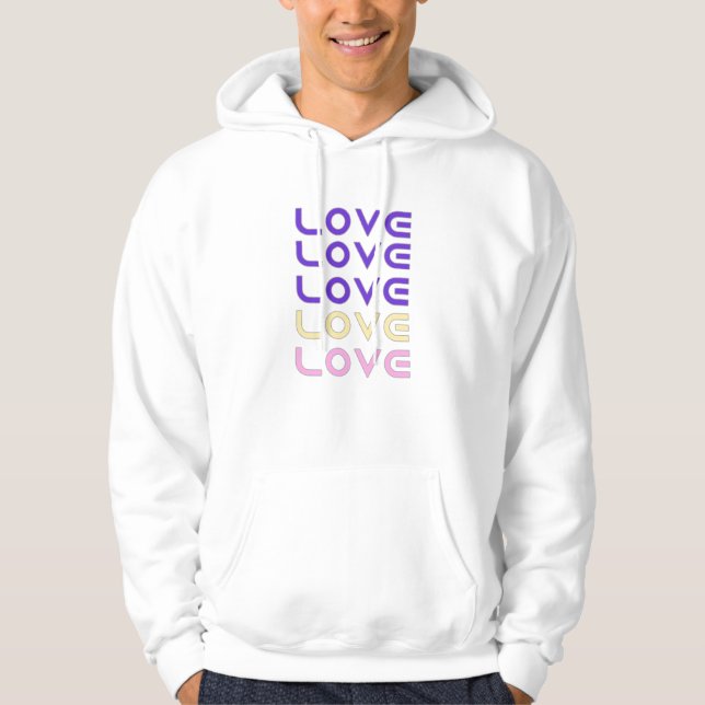 Love Love Love  - Aftgender Pride  Hoodie (Vorderseite)