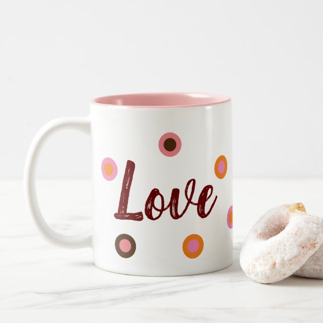 Love, Love Zweifarbige Tasse (Mit Donut)