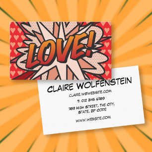 LOVE Lustige moderne coole Comic-Hefte Visitenkarte