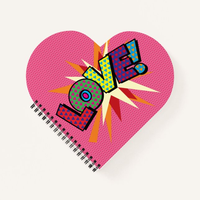 LOVE Lustige Retro-Comic-Book Notizbuch (Vorderseite)