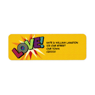 LOVE Lustige Retro-Comic-Book-Pop-Art-Adresse