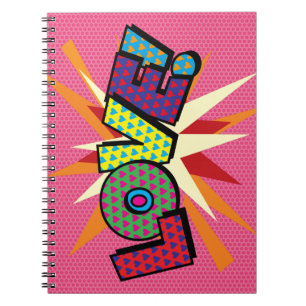 LOVE Lustige Retro-Comic-Book-Pop-Art Notizblock