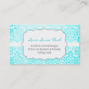 Love Luxe Teal Visitenkarte